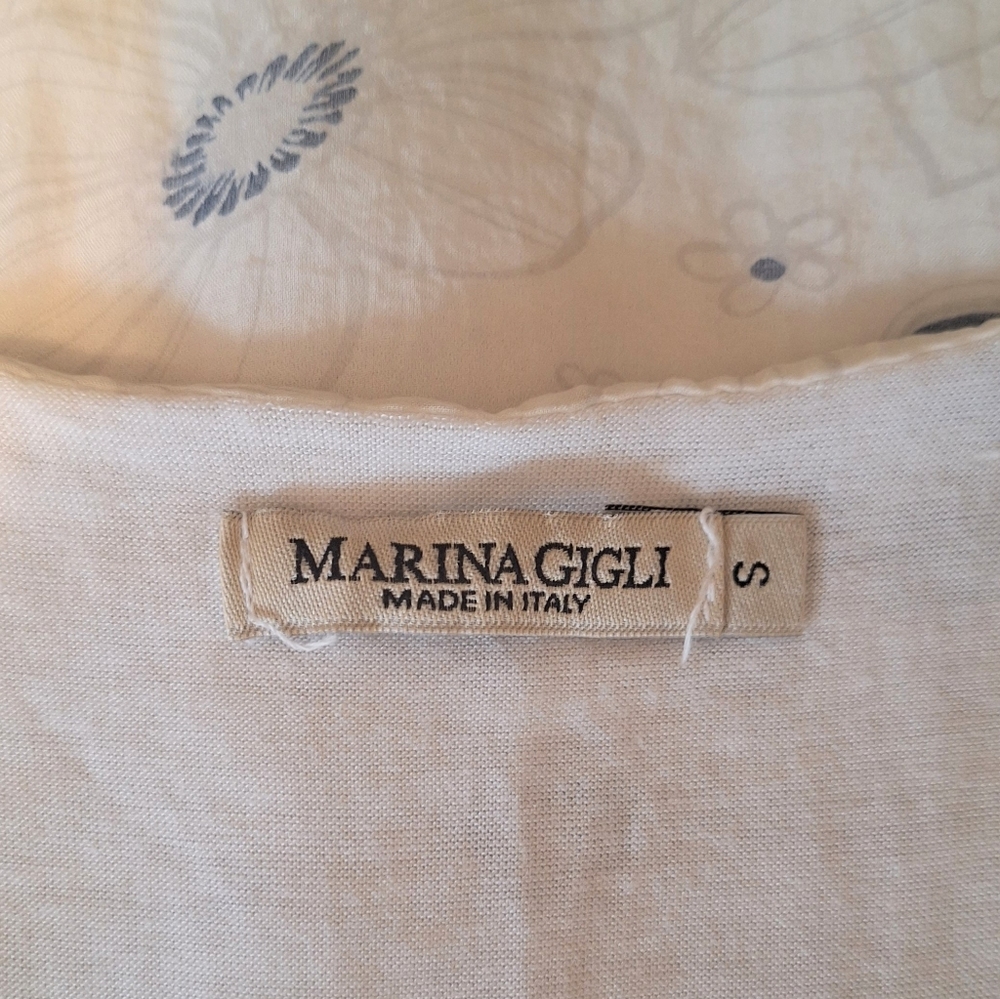Marina gigli Italian silk sleeveless daisy blouse top small - Picture 3 of 6